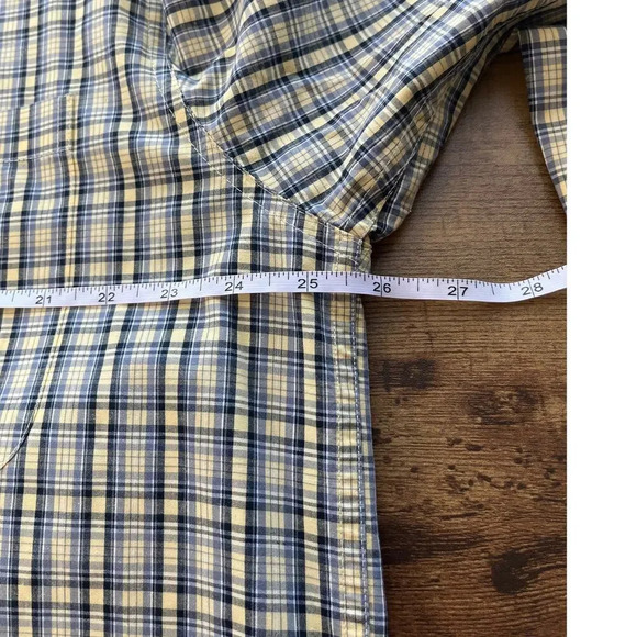 CINCH Mens L Yellow Plaid Button Down Long Sleeves Western/Cowboy Top - Picture 6 of 11